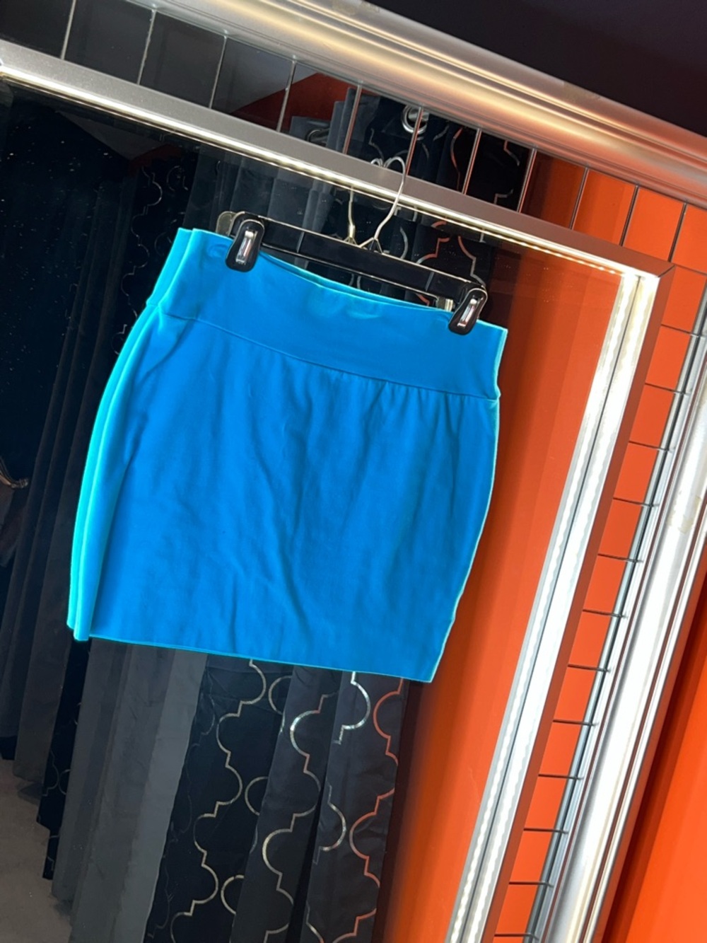 Electric Turquoise Glow: Love Fire Sculpting Mini Skirt 💎🦋
